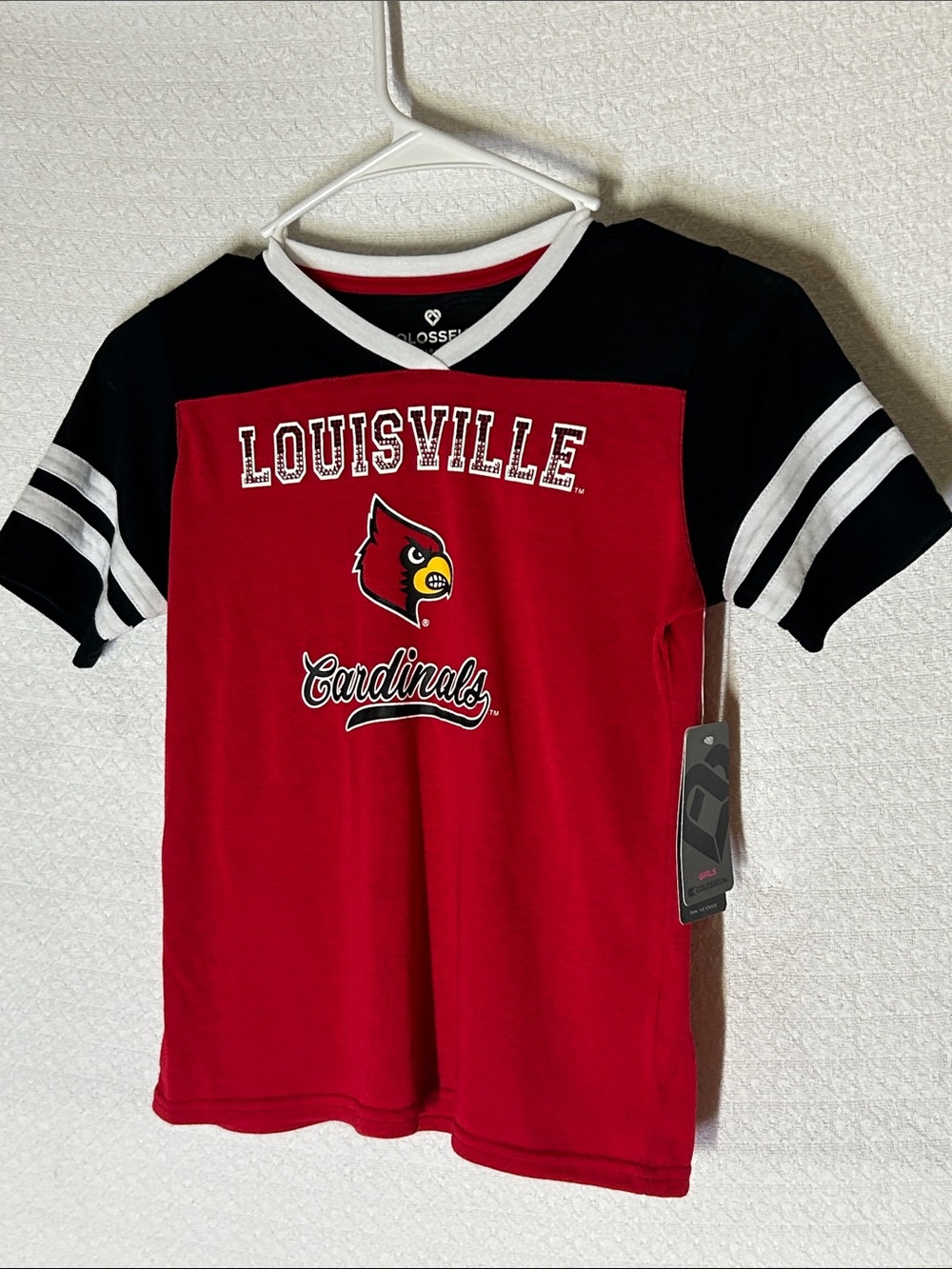 Colosseum Kids Red and Black Louisville Cardinals Short Sleeve Tee